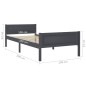 vidaXL Estructura de cama de madera maciza de pino gris 100x200 cm