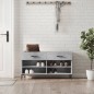 vidaXL Banco zapatero madera de ingeniería gris hormigón 102x35x55 cm
