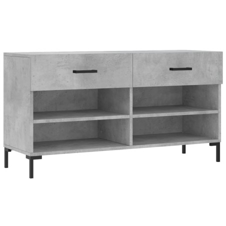 vidaXL Banco zapatero madera de ingeniería gris hormigón 102x35x55 cm