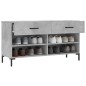 vidaXL Banco zapatero madera de ingeniería gris hormigón 102x35x55 cm