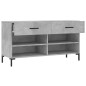 vidaXL Banco zapatero madera de ingeniería gris hormigón 102x35x55 cm