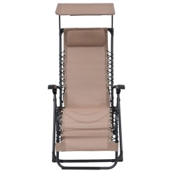 vidaXL Tumbona plegable de textilene gris taupe
