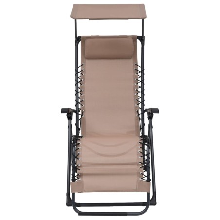 vidaXL Tumbona plegable de textilene gris taupe