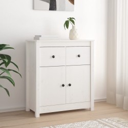 vidaXL Aparador de madera maciza de pino blanco 70x35x80 cm