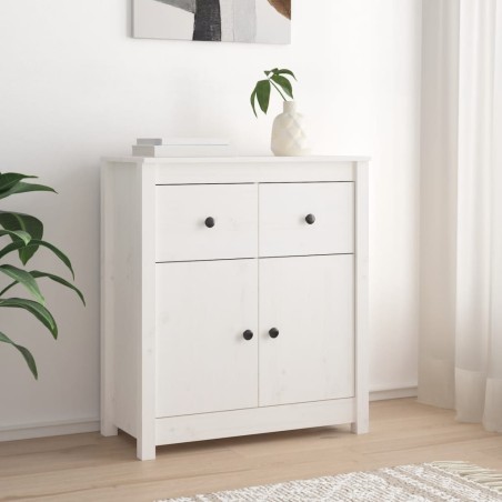 vidaXL Aparador de madera maciza de pino blanco 70x35x80 cm