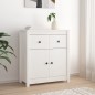 vidaXL Aparador de madera maciza de pino blanco 70x35x80 cm