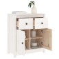 vidaXL Aparador de madera maciza de pino blanco 70x35x80 cm