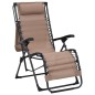 vidaXL Tumbona plegable de textilene gris taupe vidaXL Tumbona plegable de textilene gris taupe
