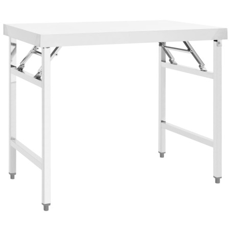 vidaXL Mesa de trabajo plegable para cocina acero 100x60x80 cm
