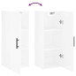 vidaXL Armario de pared blanco brillante 34,5x34x90 cm