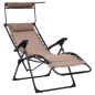 vidaXL Tumbona plegable de textilene gris taupe vidaXL Tumbona plegable de textilene gris taupe