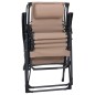 vidaXL Tumbona plegable de textilene gris taupe vidaXL Tumbona plegable de textilene gris taupe