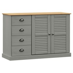 vidaXL Aparador con cajones VIGO madera maciza pino gris 113x40x75 cm