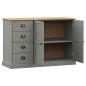 vidaXL Aparador con cajones VIGO madera maciza pino gris 113x40x75 cm vidaXL Aparador con cajones VIGO madera maciza pino gris 113x40x75 cm