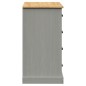 vidaXL Aparador con cajones VIGO madera maciza pino gris 113x40x75 cm vidaXL Aparador con cajones VIGO madera maciza pino gris 113x40x75 cm
