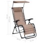 vidaXL Tumbona plegable de textilene gris taupe vidaXL Tumbona plegable de textilene gris taupe