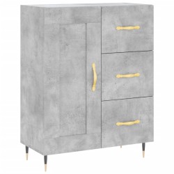 vidaXL Aparador de madera de ingeniería gris hormigón 69,5x34x90 cm