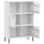 vidaXL Librería patas de metal OSLO madera maciza blanco 90x35x128,5cm