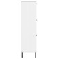 vidaXL Librería patas de metal OSLO madera maciza blanco 90x35x128,5cm