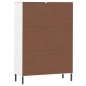vidaXL Librería patas de metal OSLO madera maciza blanco 90x35x128,5cm
