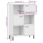 vidaXL Librería patas de metal OSLO madera maciza blanco 90x35x128,5cm