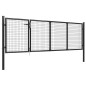 vidaXL Puerta de jardín de acero gris antracita 350x100 cm vidaXL Puerta de jardín de acero gris antracita 350x100 cm