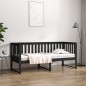 vidaXL Sofá cama madera maciza de pino negro 75x190 cm vidaXL Sofá cama madera maciza de pino negro 75x190 cm