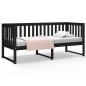 vidaXL Sofá cama madera maciza de pino negro 75x190 cm vidaXL Sofá cama madera maciza de pino negro 75x190 cm