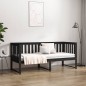 vidaXL Sofá cama madera maciza de pino negro 75x190 cm vidaXL Sofá cama madera maciza de pino negro 75x190 cm