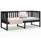 vidaXL Sofá cama madera maciza de pino negro 75x190 cm vidaXL Sofá cama madera maciza de pino negro 75x190 cm