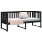 vidaXL Sofá cama madera maciza de pino negro 75x190 cm vidaXL Sofá cama madera maciza de pino negro 75x190 cm