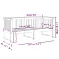 vidaXL Sofá cama madera maciza de pino negro 75x190 cm vidaXL Sofá cama madera maciza de pino negro 75x190 cm