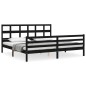 vidaXL Estructura de cama con cabecero madera maciza negro 200x200 cm vidaXL Estructura de cama con cabecero madera maciza negro 200x200 cm