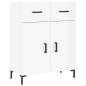 vidaXL Aparador de madera contrachapada blanco brillante 69,5x34x90 cm vidaXL Aparador de madera contrachapada blanco brillante 69,5x34x90 cm