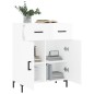 vidaXL Aparador de madera contrachapada blanco brillante 69,5x34x90 cm vidaXL Aparador de madera contrachapada blanco brillante 69,5x34x90 cm