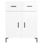 vidaXL Aparador de madera contrachapada blanco brillante 69,5x34x90 cm vidaXL Aparador de madera contrachapada blanco brillante 69,5x34x90 cm