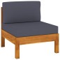 vidaXL Sofá central de madera de acacia con cojines gris oscuro vidaXL Sofá central de madera de acacia con cojines gris oscuro
