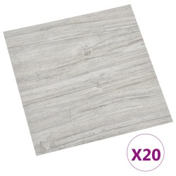 vidaXL Tarimas autoadhesivas 20 uds PVC 1,86 m² gris claro