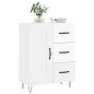 vidaXL Aparador de madera contrachapada blanco brillante 69,5x34x90 cm