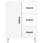 vidaXL Aparador de madera contrachapada blanco brillante 69,5x34x90 cm