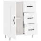 vidaXL Aparador de madera contrachapada blanco brillante 69,5x34x90 cm