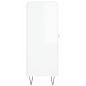 vidaXL Aparador de madera contrachapada blanco brillante 69,5x34x90 cm