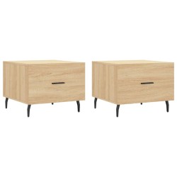 vidaXL Mesas de centro 2 uds madera ingeniería roble Sonoma 50x50x40cm