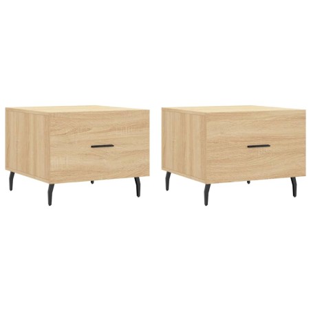 vidaXL Mesas de centro 2 uds madera ingeniería roble Sonoma 50x50x40cm