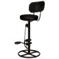 vidaXL Taburetes de cocina 2 uds piel de cabra auténtica negro vidaXL Taburetes de cocina 2 uds piel de cabra auténtica negro