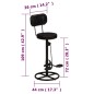 vidaXL Taburetes de cocina 2 uds piel de cabra auténtica negro vidaXL Taburetes de cocina 2 uds piel de cabra auténtica negro
