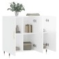 vidaXL Aparador de madera de ingeniería blanco brillo 90x34x80 cm vidaXL Aparador de madera de ingeniería blanco brillo 90x34x80 cm