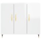 vidaXL Aparador de madera de ingeniería blanco brillo 90x34x80 cm vidaXL Aparador de madera de ingeniería blanco brillo 90x34x80 cm