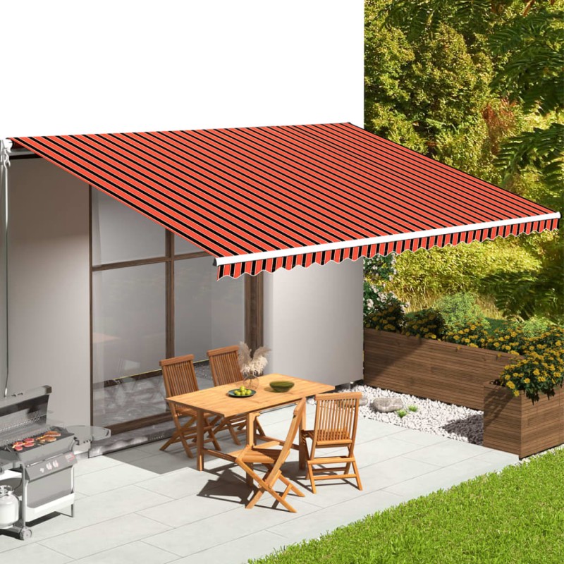 vidaXL Tela de repuesto para toldo naranja y marrón 6x3,5 m vidaXL Tela de repuesto para toldo naranja y marrón 6x3,5 m