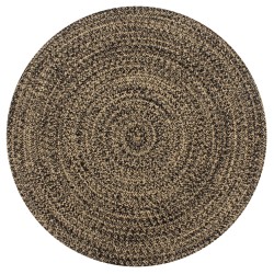 vidaXL Alfombra hecha a mano de yute negra y natural 150 cm
